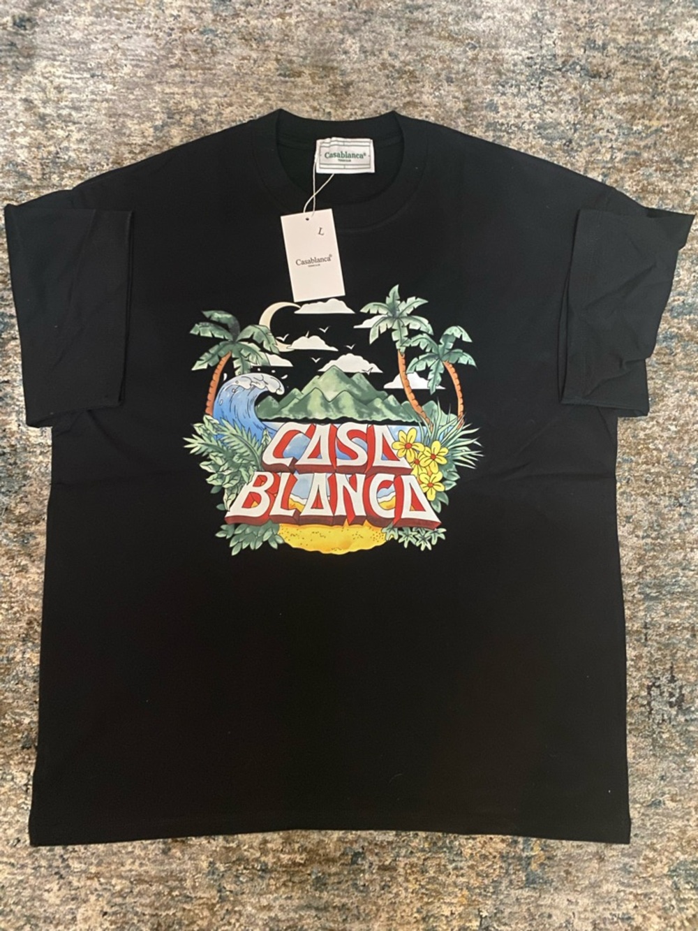 NWT Casablanca Beach Wave Men’s Large Black T-Shirt